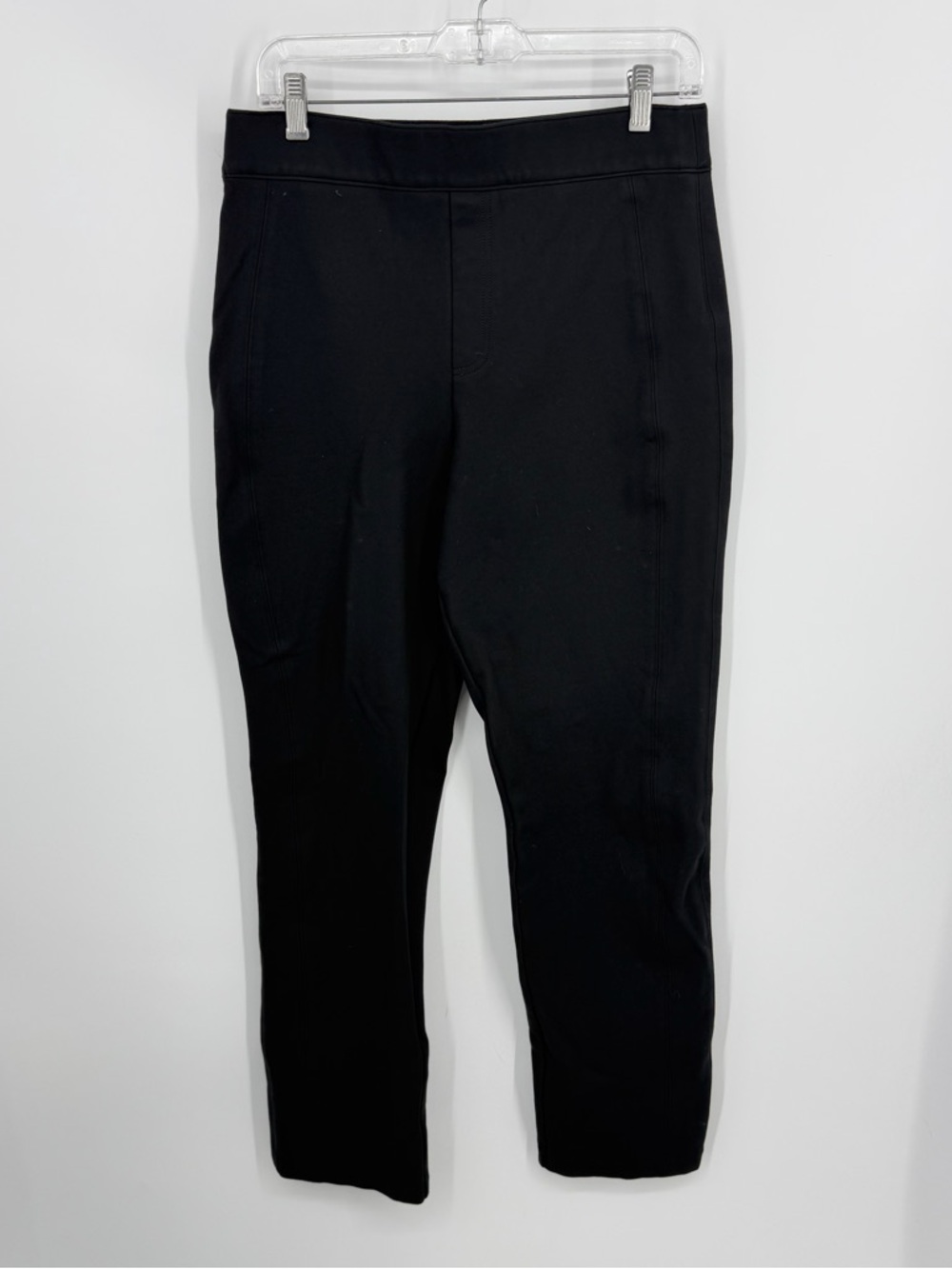 Spanx Perfect black High Rise Slim Straight Pants sz L Tall Ponte 20254T